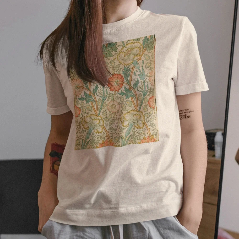 Vintage Floral Orange Sage Graphic Tee - Picture 2 of 5